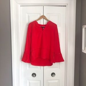 Bell sleeve tencel blouse
